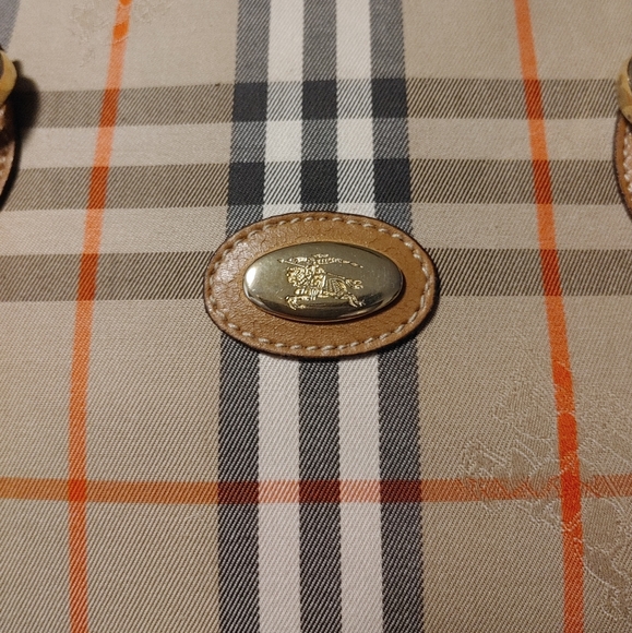 Vintage Burberry Nova Check Horse Canvas & Leather Shoulder Bag - Picture 11 of 16